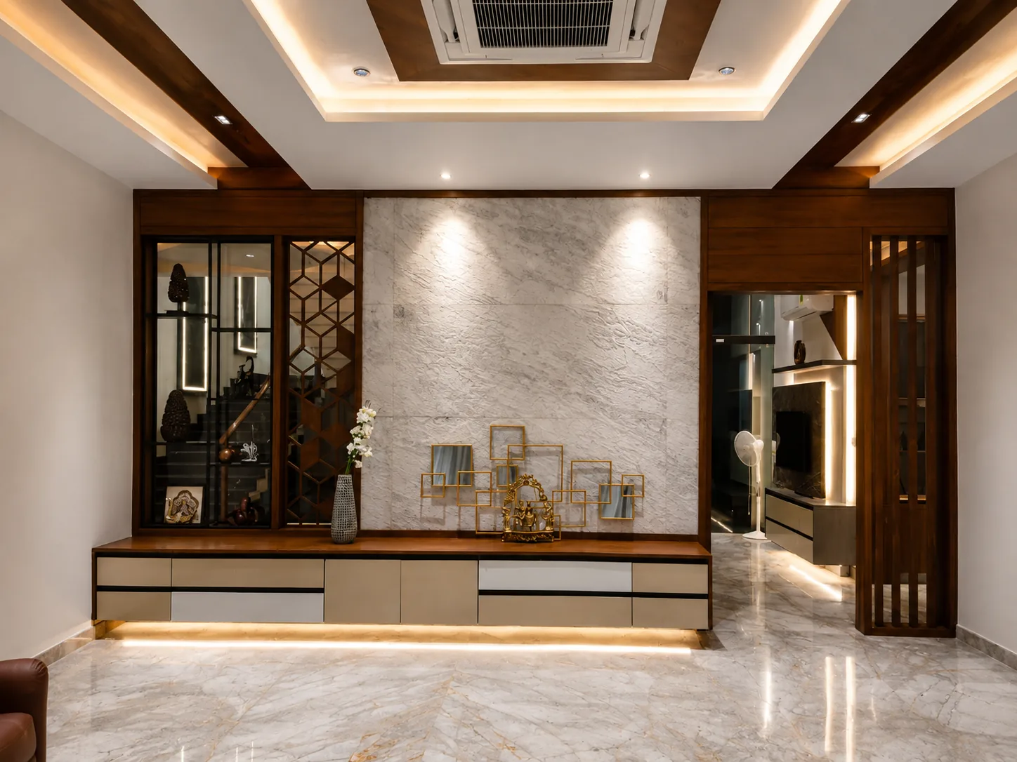 A living room designed by Ignite Interior Decors